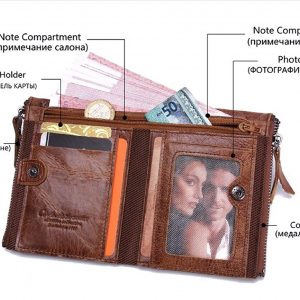 Brown Leather Men's RFID Blocking Wallet