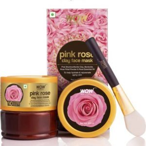 WOW Skin Science Pink Rose Clay Face Mask for Hydrating & Rejuvenating Aging Skin - No Parabens, Sulphate, Mineral Oil & Color - 200mL (200 ml)